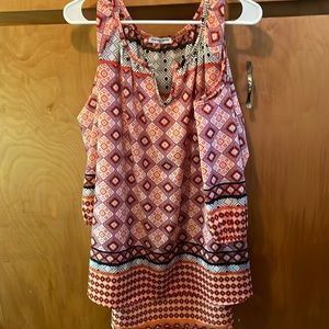 Multi color open shoulder blouse